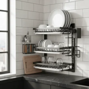 Escorredor de Louça de Parede em Aço Inox (opção com 2 ou 3 Andares)