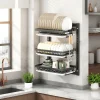 Escorredor de Louça de Parede em Aço Inox (opção com 2 ou 3 Andares)