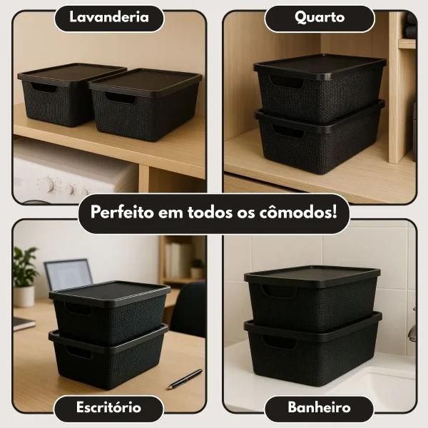D_NQ_NP_2X_786923-MLB111802721965_052026-F-kit-6-caixas-organizadoras-cesto-tampa-multiuso-2l-6l-16l Kit 6 Caixas Organizadoras Cesto Tampa Multiuso 2l 6l 16l Preto Jutta
