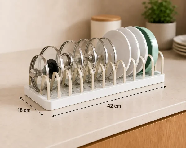D_NQ_NP_2X_787012-MLA113950324862_072026-F Organizador de Tampas para Panelas Bugishop de Polipropileno Creme