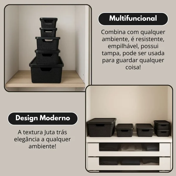 D_NQ_NP_2X_810107-MLB110839283076_052026-F-kit-6-caixas-organizadoras-cesto-tampa-multiuso-2l-6l-16l Kit 6 Caixas Organizadoras Cesto Tampa Multiuso 2l 6l 16l Preto Jutta